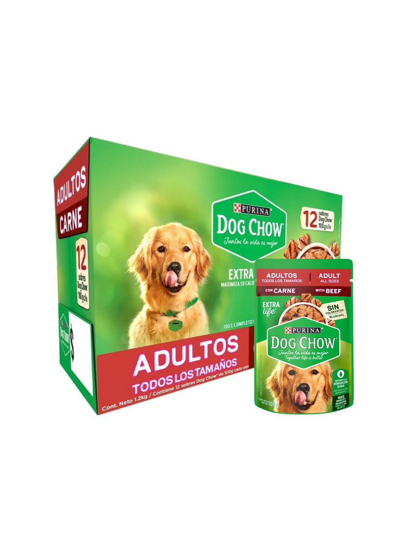 Dog Chow Pouch Carne 12 sobres